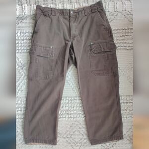 Duluth Trading Co Men's Fire Hose Relaxed Fit Cargo Work Pants Brown Sz 40 X 30